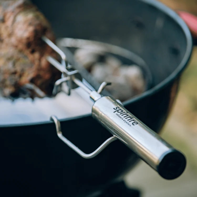 SpinFire rotisserie cooking over a BBQ or open fire
